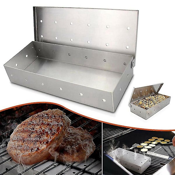 Rustfrit Stål BBQ Ryger Kold Rygeboks Grill Til Kød Fisk Køkken Camping
