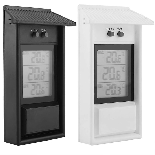 Sisä-ulkolämpömittari, vedenpitävä digitaalinen langaton lämpötilamittari (valkoinen)