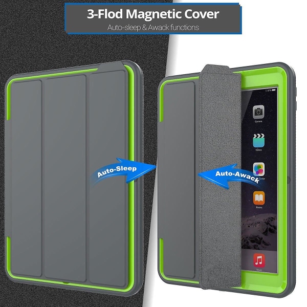 Til Ipad 9.7 2018 2017 5. 6. Smart Læder Hybrid Rugged Tough Lot Cover Cover