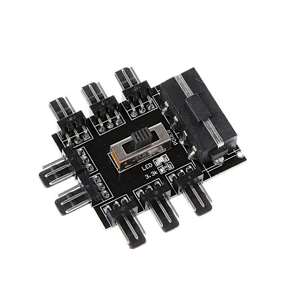 Pc Ide Molex 1 til 8-vejs Splitter Køleventilator Hub 3-benet 12v Strømstikadapter
