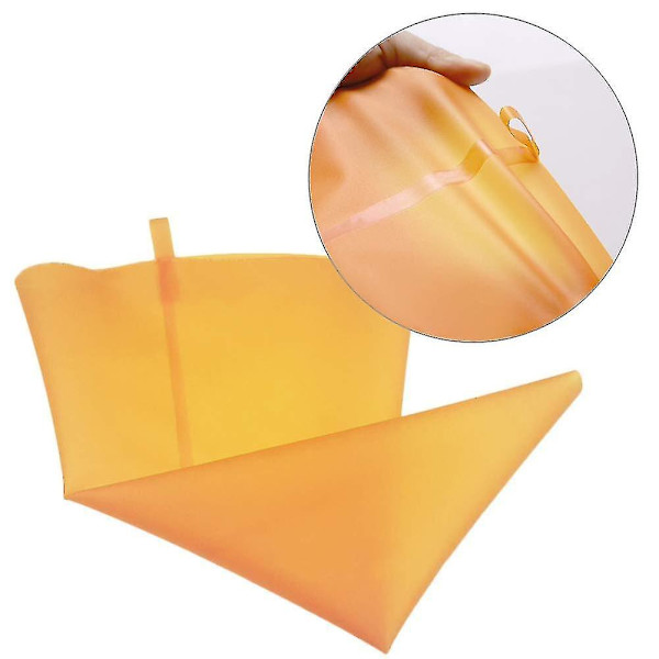 Genanvendelig konditorpose i silikone, orange, til frosting og dekoration af fudge (4 stk.)