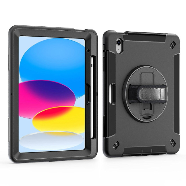 Musta , case iPad Pro 12.9 2022/2021: Kolmikerroksinen iskunkestävä cover/ case iPad Pro