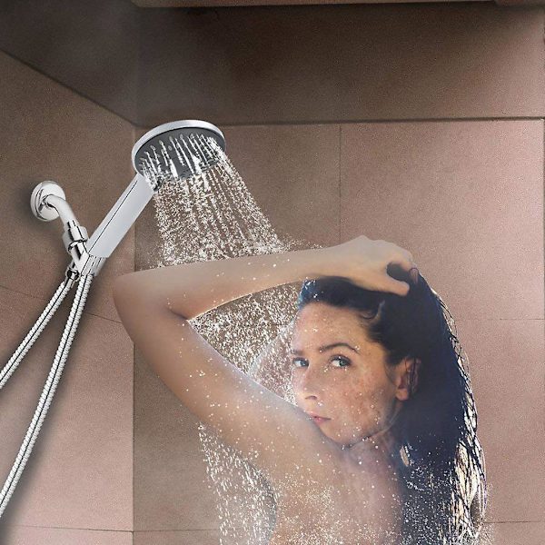 Hånddusj Høytrykk 4 Tommer 5-innstillings Justerbar Dusj Håndholdt Spray