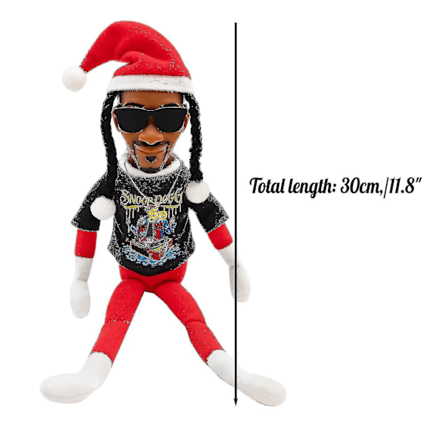 Snoop On The Stoop - Snoop Dogg Docka Julplyschfigur Leksak Ornament Present dog red