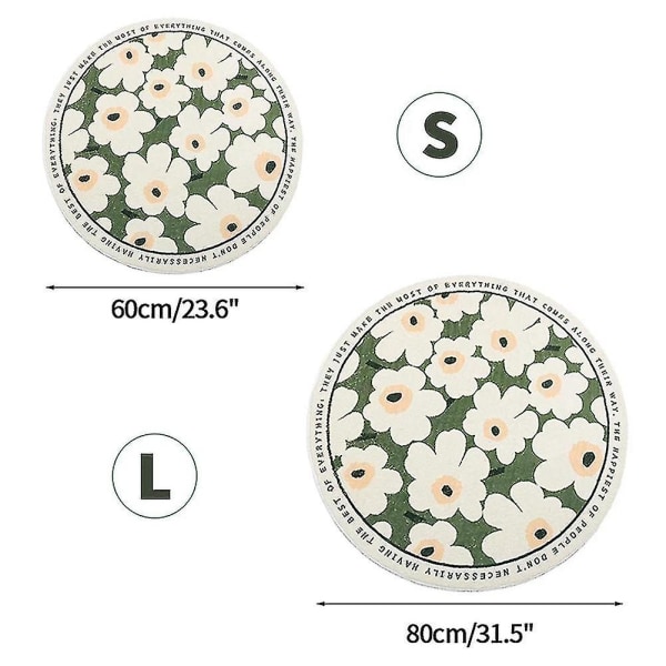Nordisk stue tæppe skridsikkert soveværelse runde tæpper -60cm