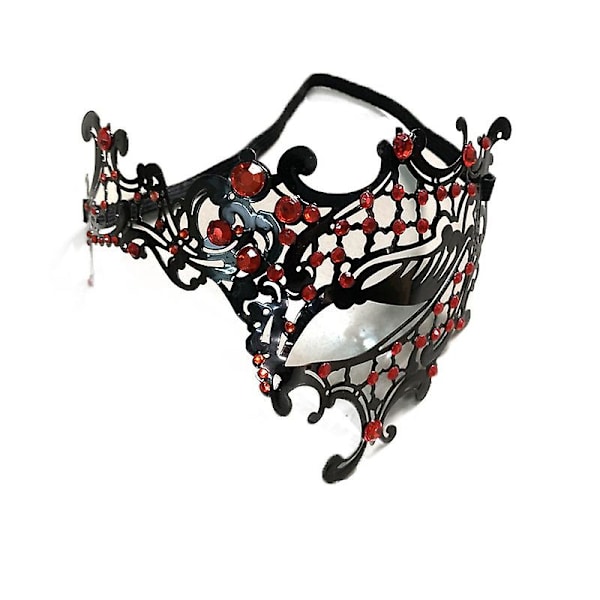 Halloween-prydnader Spetsmaskerad Masker Masker Sexig Metall Enögd Röd Diamant Halv Ansikte Damer