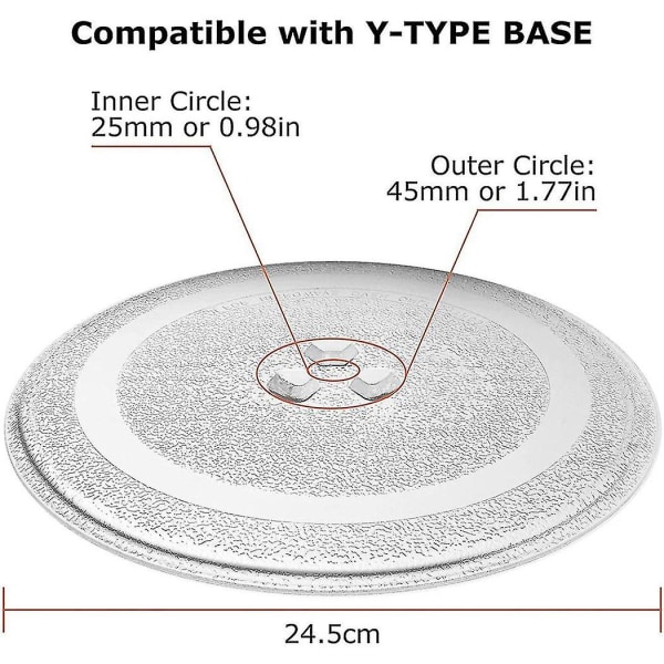 Universal Mikrobølgeovn Glasplade Holdbar Mikrobølgeovn Glasplade Plade, Rund Mikrobølgeovn Plade Bugt