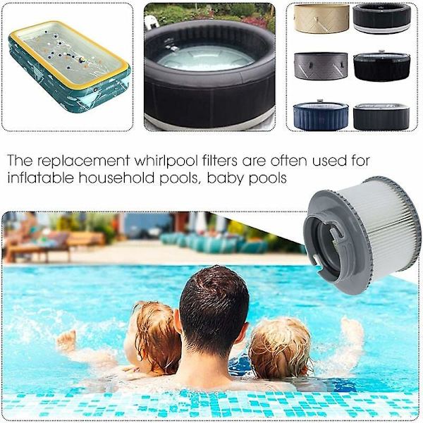 Reservefilter til Mspa Fd2089 Kompatibel med alle nuværende Mspa filterpatroner og oppustelige spa-filtre (opgraderet version) Pakke