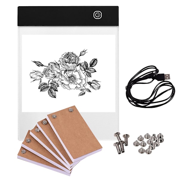 Bærbar Flip Book Kit Med Lyspute Tavle Led Lysboks 3 Nivå Lysstyrkekontroll 300 Ark Flipbook Papir Med Bindeskruer For Tracing Og Dr