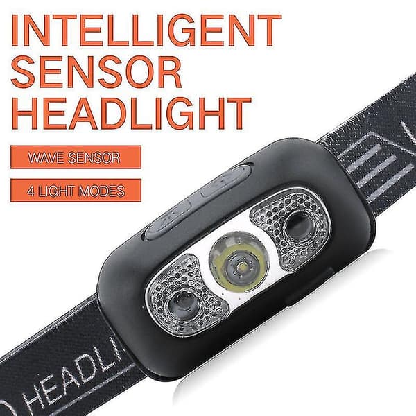 Mini Genopladelig LED Pandelamp med Bevægelsessensor til Camping og Vandreture