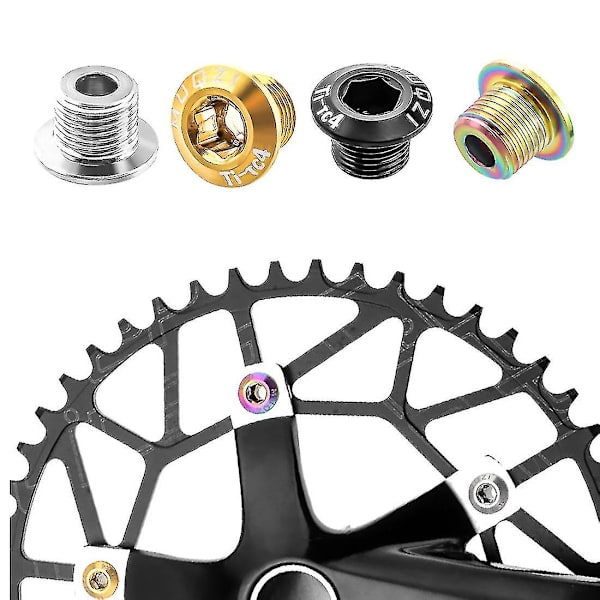 4 stk. cykelklinge skruer Tc4 titaniumlegering krank klinge bolte til vej Bmx cykel enkelt dobbelt
