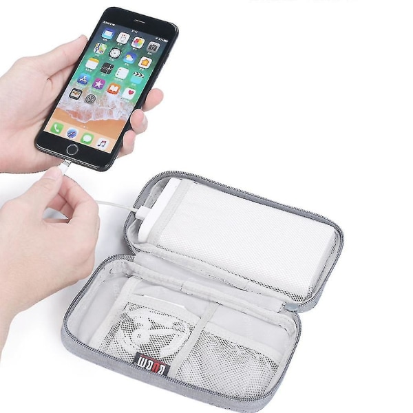 Hållbar polyester powerbank-väska förvaringspåse Mini Protable Travel Protective Carrying Case Pack för hörlurar Mobiltelefoner Datakabel Hårddisk Enhet