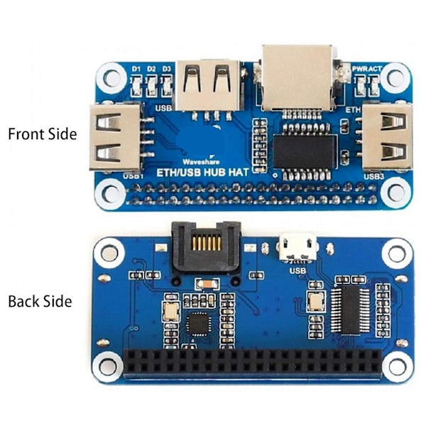 Rj45 USB-utvidelseshub for Raspberry Pi 4 modell B 3b+ Zero for W Wh 1.3