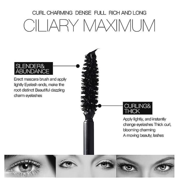 1 st Curl Mascara för Volym och Längd - Vattentät och Smudge-Proof - Lash Extension