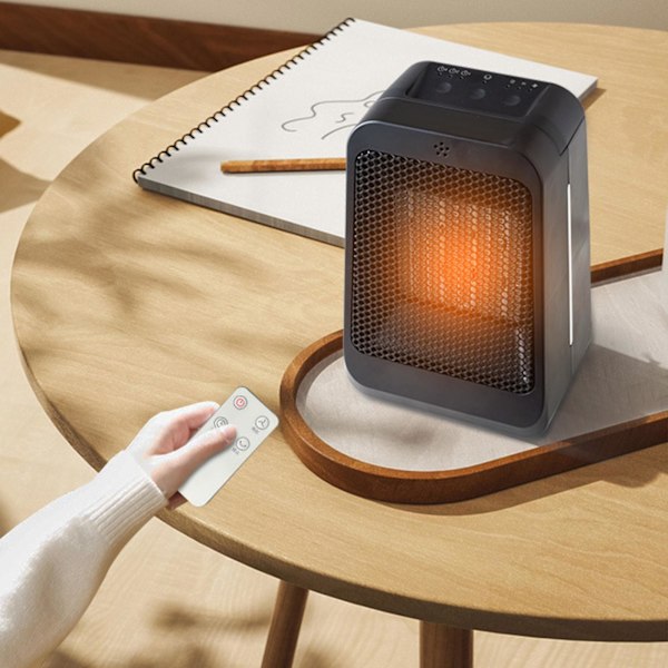 Elektrisk Bärbar Värmefläkt - 1500W Snabb Uppvärmning Keramisk Värmefläkt med Timer, Mini Värmefläkt med Fjärrkontroll för Sovrum, Skrivbord, Kontor och