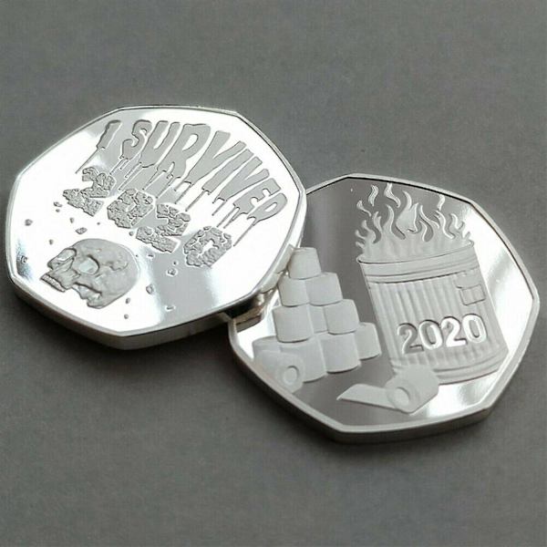 3 X Jeg Overlevde 2020 Håndverk Minnemynter Souvenirmynter Medalje Samleobjekt Gave