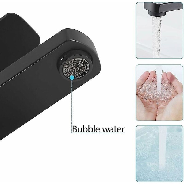 Badeværelsesarmatur Koldt-varmt vand Tilgængelig Håndvask Armatur Sort overflade Holdbar kobber Håndvask hane Aftagelig Praktisk at rengøre eller udskifte