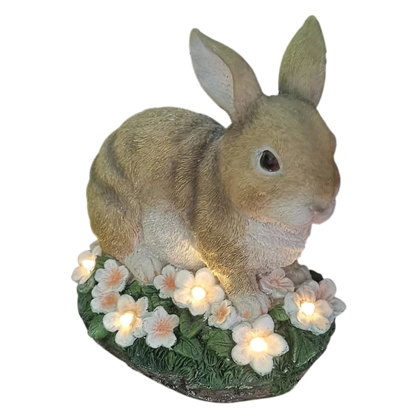 Påske Solar Bunny Decoration Resin Hage Utendørs Par K Bunny Crafts