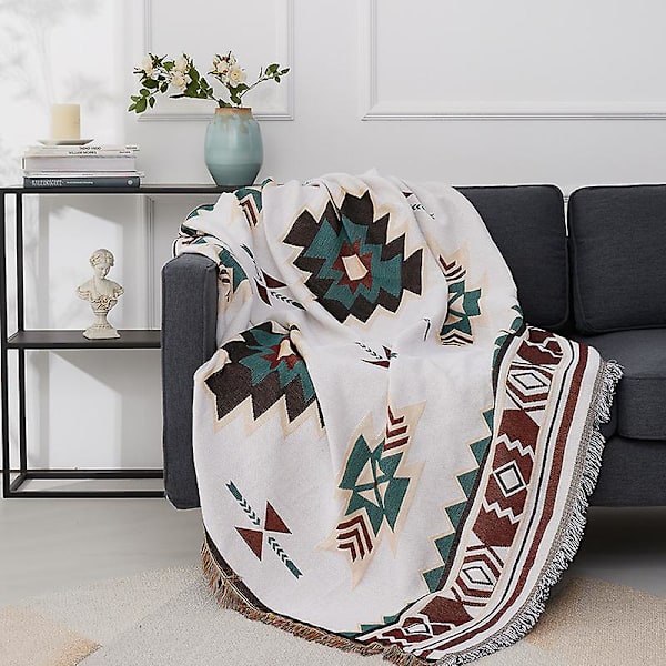 Kesäpeitto Boho Puuvilla, Peitot Pehmeä Peitto Käännettävä Peitto, Beige
