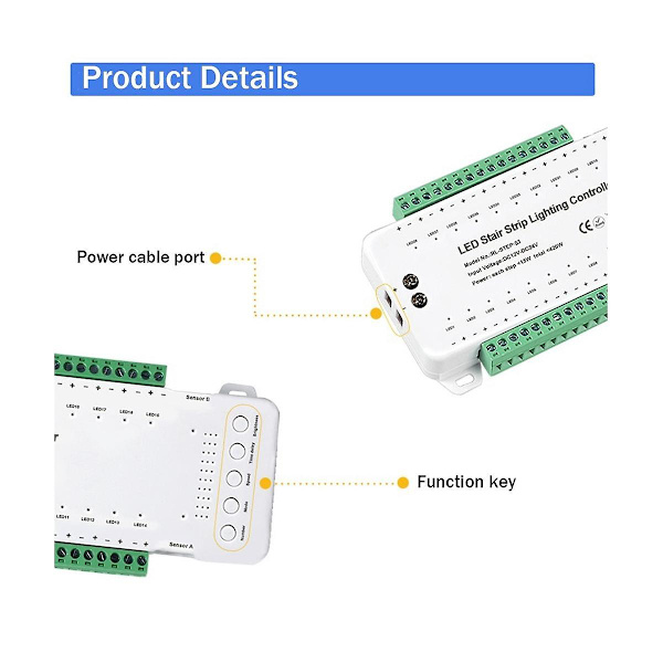Trapp LED bevegelsessensor kontroller Smart trapp induksjon kontroller dimmer trappe lys kontroller