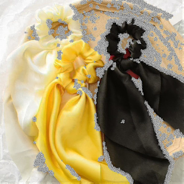 Kvinder Pige Bue Satin Bånd Hestehale Tørklæde Hår Bånd Reb Scrunchies Elastik Qinhai blue