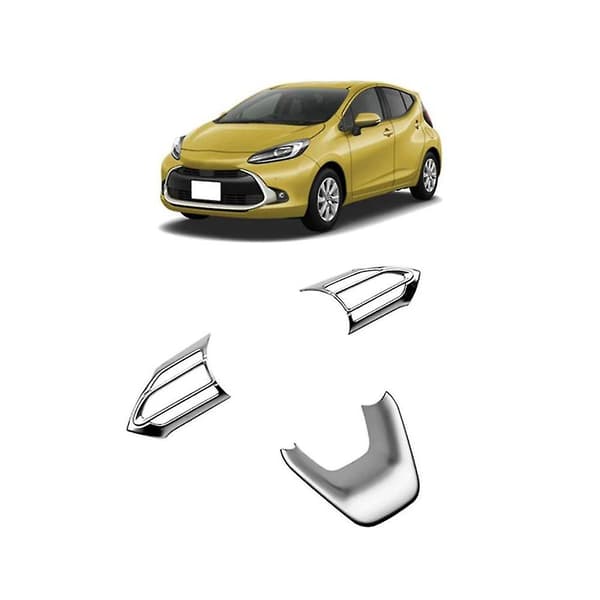 För Aqua/prius C 2020 2021 Bil Abs Silver Interiör Rattkåpa Formar