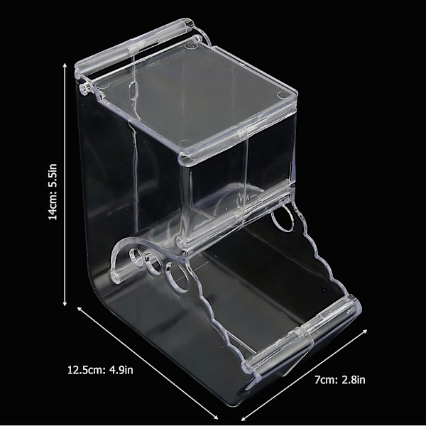 Automatisk Hamstermatdispenser - Stor Kapasitet Transparent Akryl Dispenser for Små Dyr som Marsvin, Fugl og Kanin