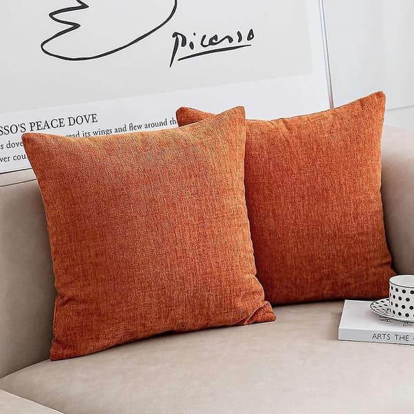 Brända orange kuddfodral 18x18 tum set om 2 moderna bondgårdar