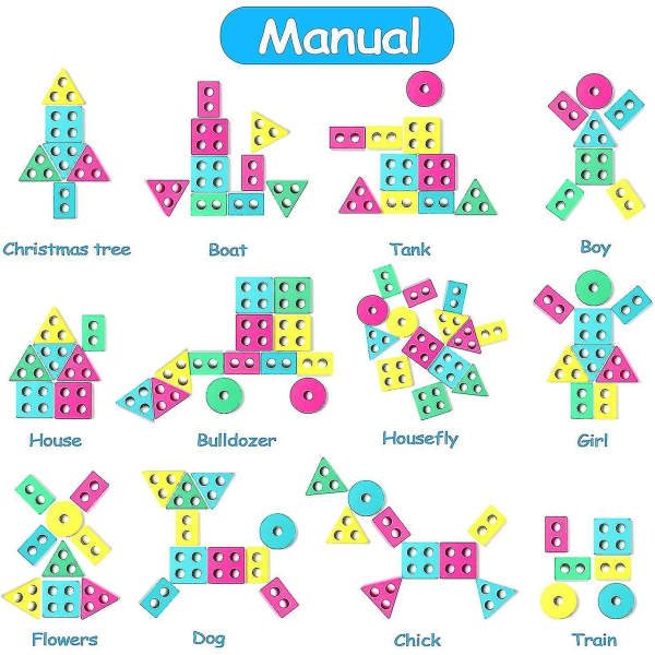 Geometriska träpussel staplingsspel, färg- och formsortering, pedagogisk leksak för småbarn och
