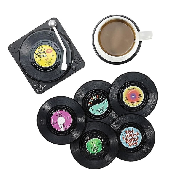 6 färger Diskunderlägg Skivspelarehållare Creative Cup Antislip Pads Mats Music Coaster Pads