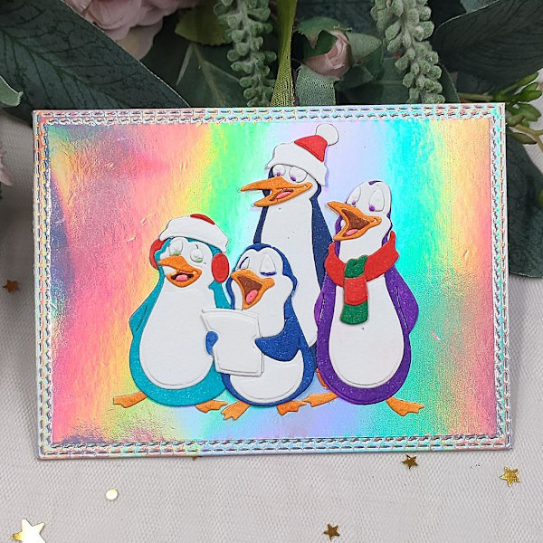 Julepingvin Metal Skæredør Stanse Skabelon Die Cuts Kort Emboss