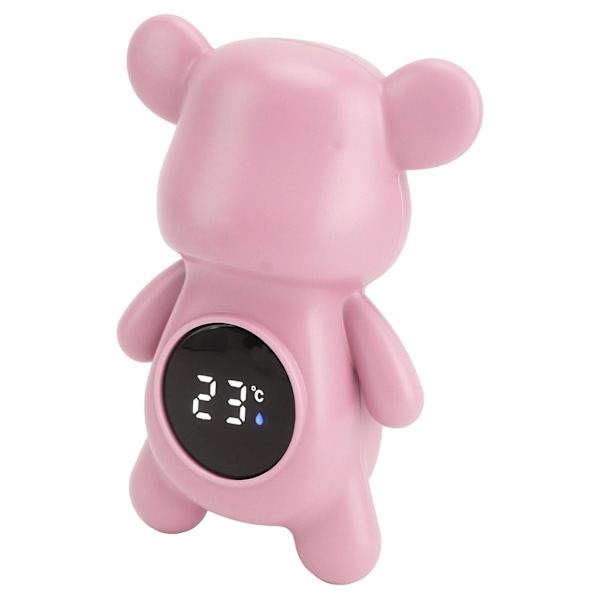 Baby Bath Thermometer - Bear Shape, Safety Display, Room Temperature, Pink