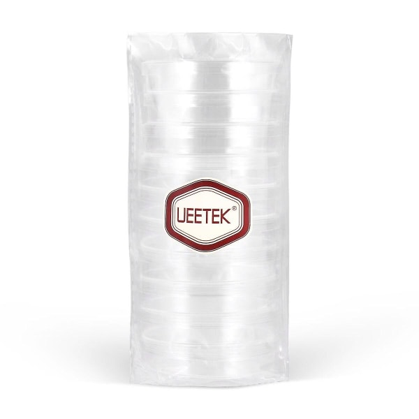 Ueetek 10 st 70mm plast petriskålar Sterila bakteriekulturskål med lock