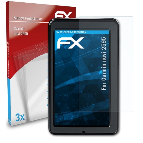 atFoliX 3x beskyttelsesfolie kompatibel med Garmin nüvi 2595 Displaybeskyttelsesfolie klar