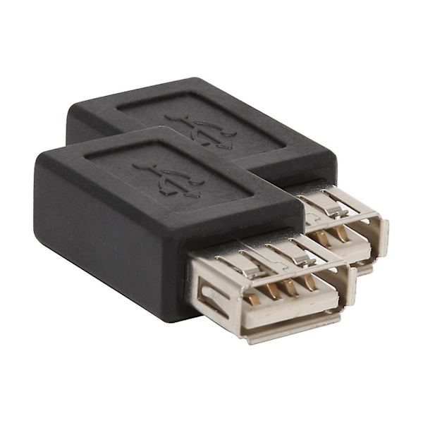 Usb 2.0 Type A til Mini Usb 5-pin Type B Hun/hun Adapter - 2 Pak, Sort