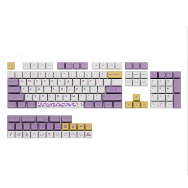 Taro Cow Custom Keycaps Pbt Xda Profil Keycaps til Cherry Mx Switch Key Set