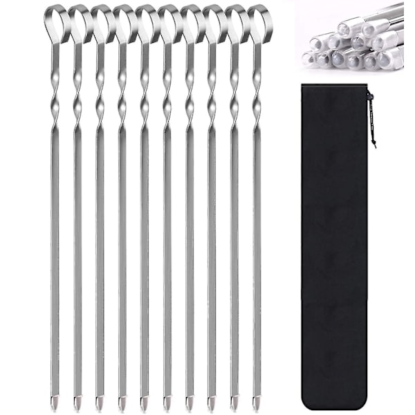 10 stk 36 cm (14 tommer) grillspyd i metall