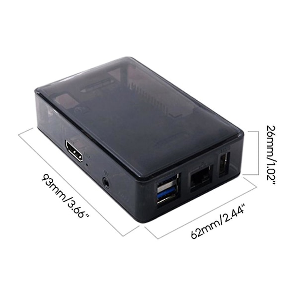 Beskyttende etui i ABS til Orangepi 3 Lts, sort, transparent