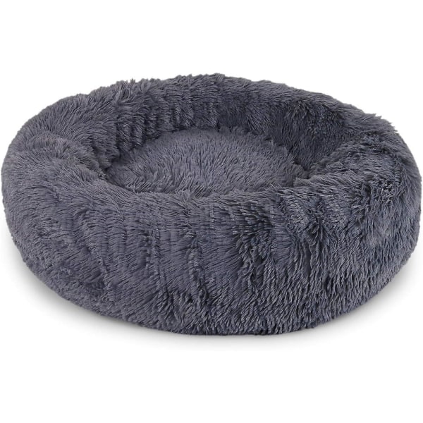 Round Dog Basket Cat Cushion Donut Basket ? 60 cm External dimensions Dark gray