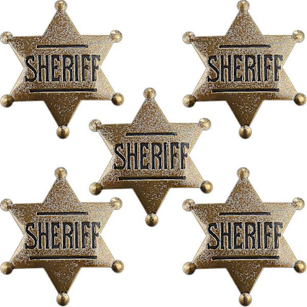 5 stk. Sheriff Deputy Badge Bronze Metal Badge
