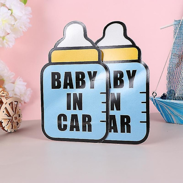 2 st Blå Bilsticker Baby i Bil Sticker Bilsticker Kom ihåg Bilsticker Magnetisk Bilsticker för Bil