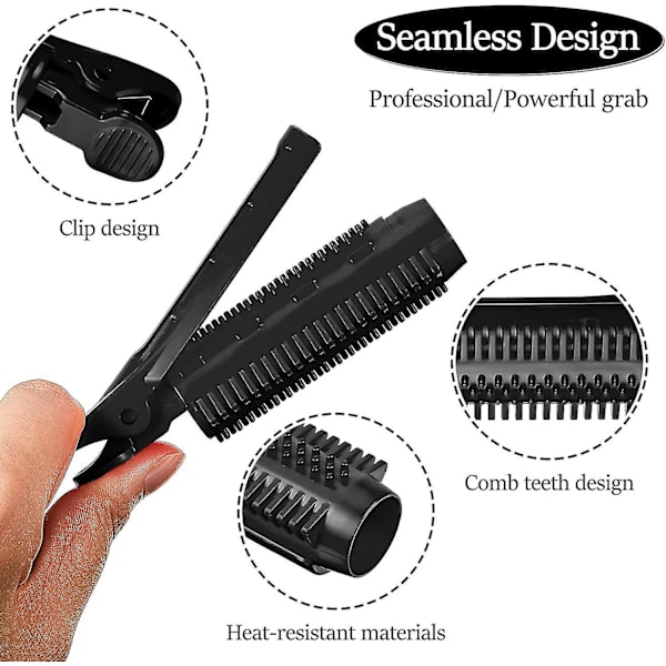 10,5 cm hårluftlugg rull fluffy hårklips kvinners hårtilbehør (svart) 6 stk (2-cc) black