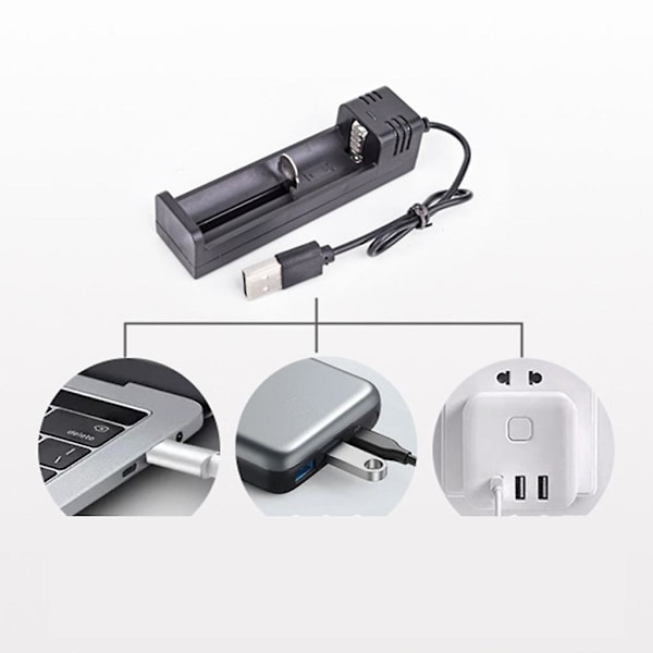 Usb Batterioplader Intelligent Led-indikator Til 26650 18650 14500 26650 3.7v