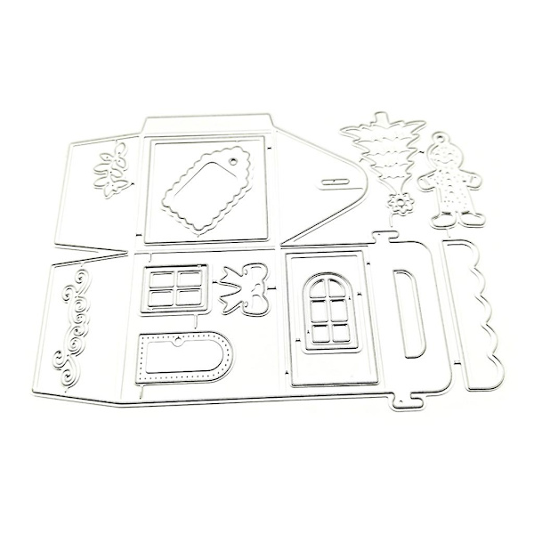 Juletræ æske metal skæredør stencil DIY Scrapbooking album papir kort