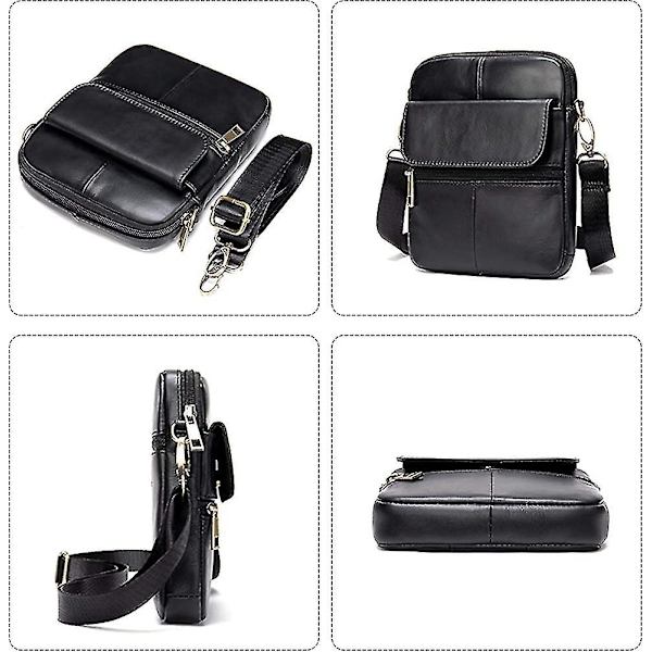 Unisex Skuldertaske Lille Skuldertasker Læder Messenger Crossbody Taske Til Mænd Gave