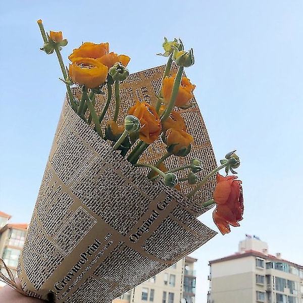 40 ark med gavepapir, blomsterindpakningsmateriale, gaveindpakningspapir, tørret blomst