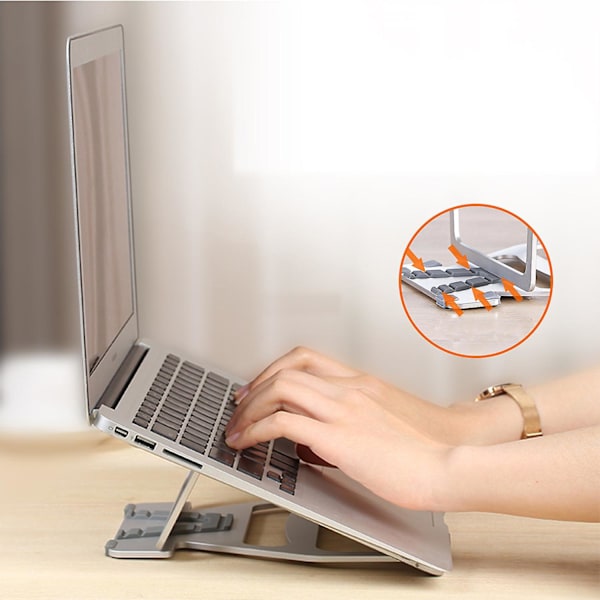 Justerbar Aluminium Laptop Stativ Skrivebordsholder Riser Til Macbook Notebook Tablet
