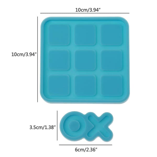 X O Brætspil Silikoneforme Bordspil Epoxy Støbeform Tic Tac Toe Resin