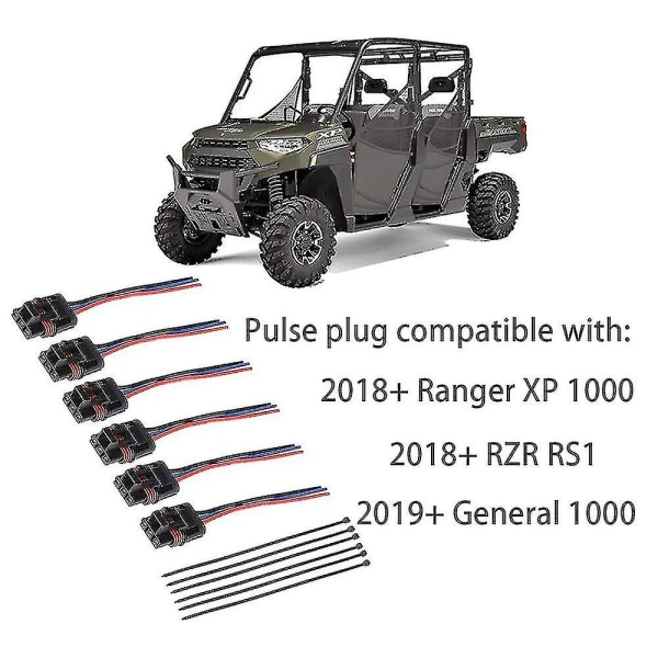 6 stk. Pulse Power Plug-stik til Polaris Ranger Xp 1000 2018 -2021