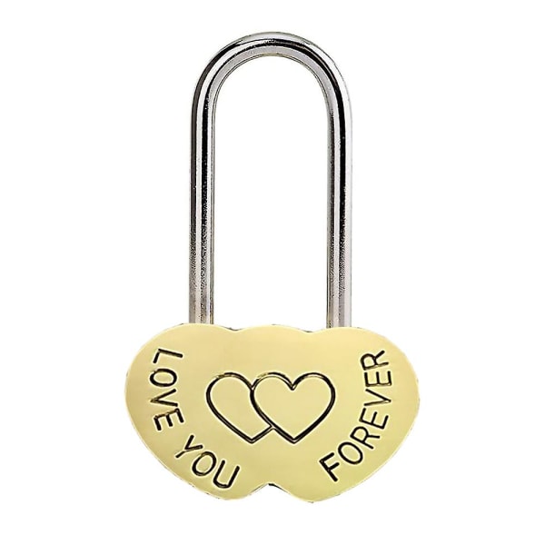 Kærlighedslås Hjertehængelås: 3,5" 50 mm Hjerteønskelås uden nøgle Evig kærlighed (1 stk, guld)